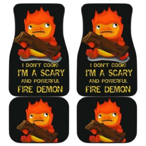 Calcifer Ghibli Front And Back Car Mats