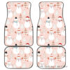 Cute Snowman Christmas Tree Snowpink Background Front And Back Car Mats 045109 T1120