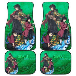 Demon Slayer Anime Giyuu Water Breath Power Green Vintage Theme Car Floor Mats