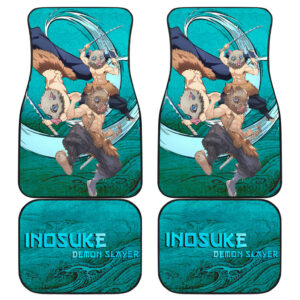 Demon Slayer Anime Inosuke Power Fighting Moments Vintage Pattern Car Floor Mats