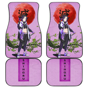 Demon Slayer Anime Shinobu Wearing Modern Clothes Purple Theme Car Floor Mats