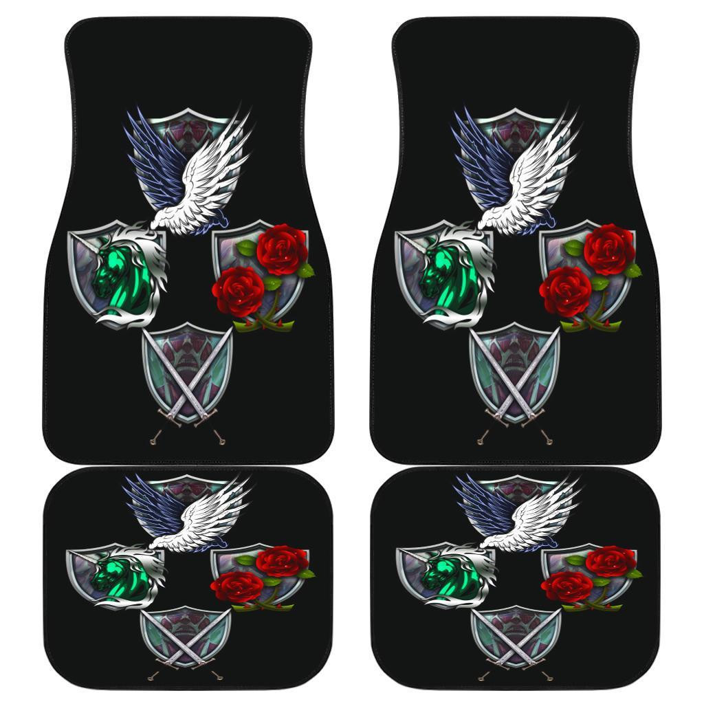 Emblems Attack On Titans in black theme Car Floor Mats 191018 Emblems Attack On Titans in black theme Car Floor Mats 191018