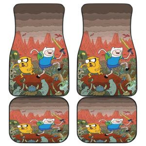 Finn & Jack Adventure Time Cartoon Fighting Car Floor Mats 191017