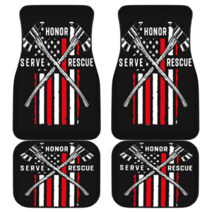 Firefighter American Flag Honor Serve Rescue Car Floor Mats H042220