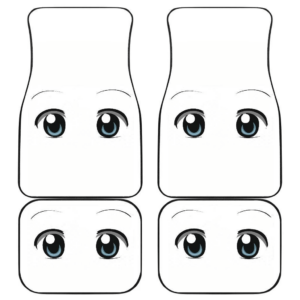 Funny Anime Eyes in White theme Car Floor Mats 191022