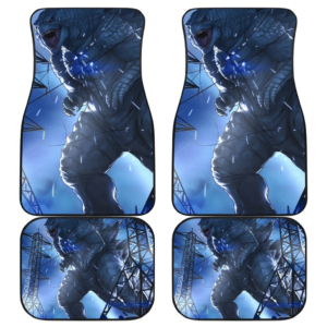 Godzilla Destroying Cartoon Godzilla Vs Kong Car Floor Mats UBC032903