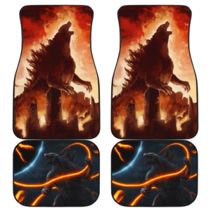 Godzilla Fire Light Cartoon Fanart Godzilla Vs Kong Car Floor Mats UBC032904