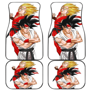 Goku And Vegeta Street Fighter Dragon Ball in white theme Car Floor Mats 191023