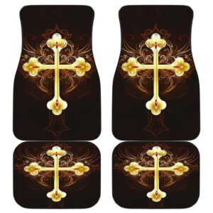 Golden Cross Symbol Logo Anime Car Floor Mats