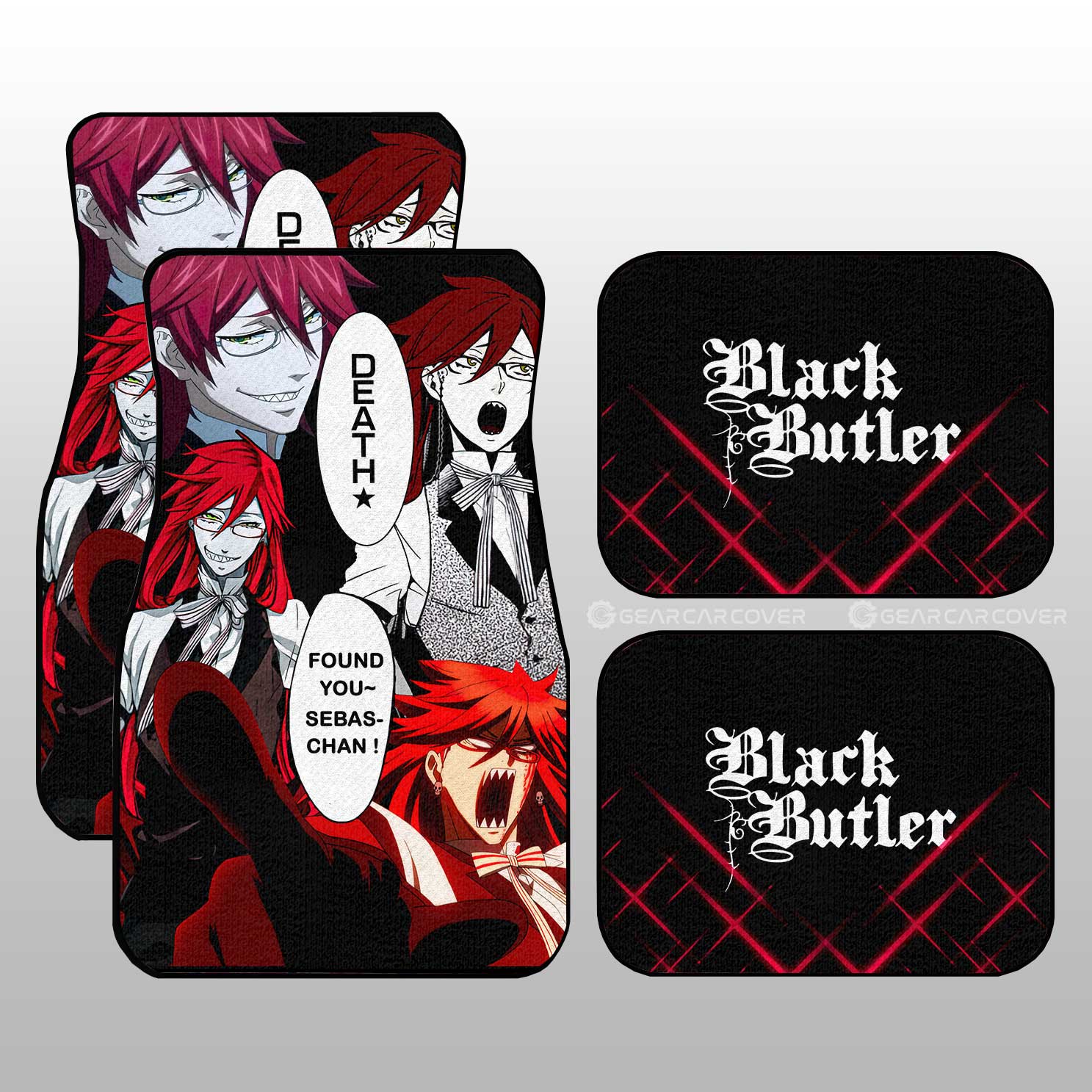 Grell Sutcliff Car Floor Mats Custom Black Butler Anime Car Accessories Grell Sutcliff Car Floor Mats Custom Black Butler Anime Car Accessories