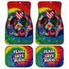 Hippie Tie Dye Car Floor Mats Custom Peace Love Nurse US Flag Car Accessories Beautiful Gifts For Nurse