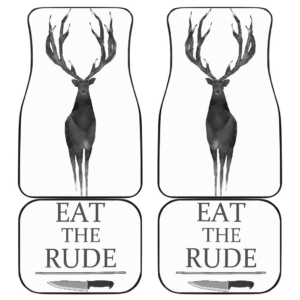 Horror Movie Eat The Rude Deer Animal Big Antlers Car Floor Mats NT082402