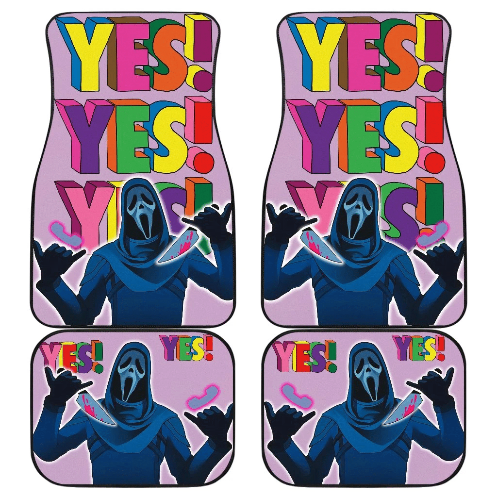 Horror Movie Ghost Face Calls Answer Yes Car Floor Mats Horror Movie Ghost Face Calls Answer Yes Car Floor Mats