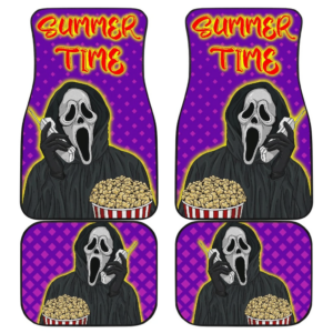Horror Movie Ghostface Call Summer Time Popcorn Car Floor Mats
