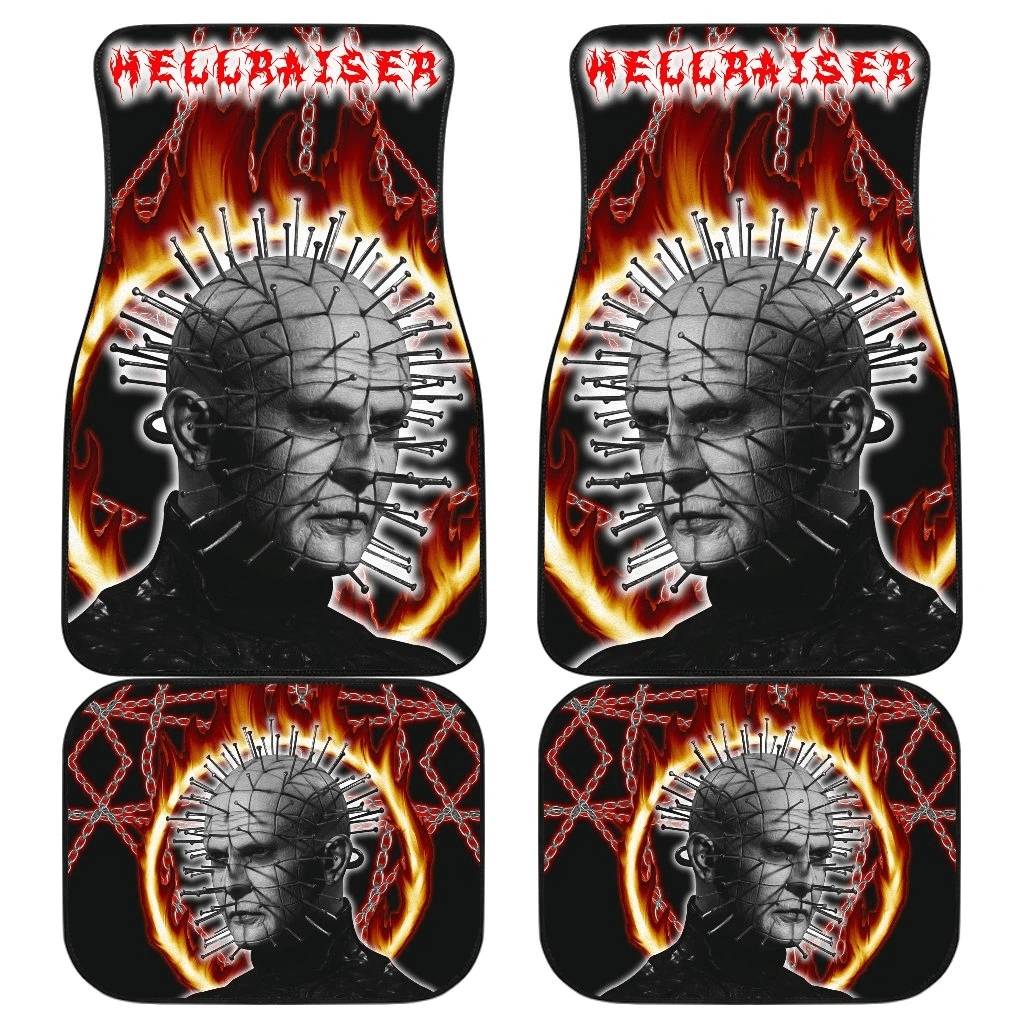 Horror Movie Hellraiser Pin Head Fire Circle Chains Background Car Floor Mats Horror Movie Hellraiser Pin Head Fire Circle Chains Background Car Floor Mats