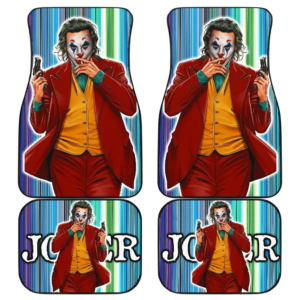 Horror Movie Joker Smoking Rainbow Car Floor Mats