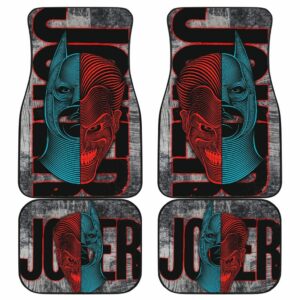 Horror Movie Joker Text Half Batman Half Joker Face Car Floor Mats