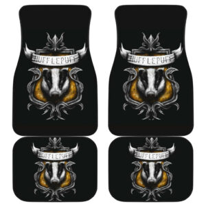 Hufflepuff Logo in black theme Car Floor Mats 191023