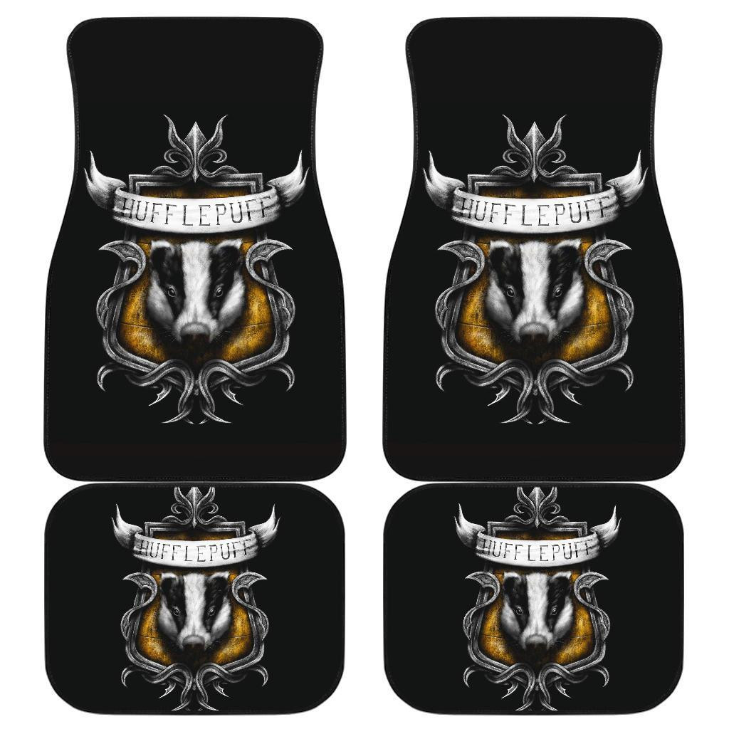 Hufflepuff Logo in black theme Car Floor Mats 191023 Hufflepuff Logo in black theme Car Floor Mats 191023