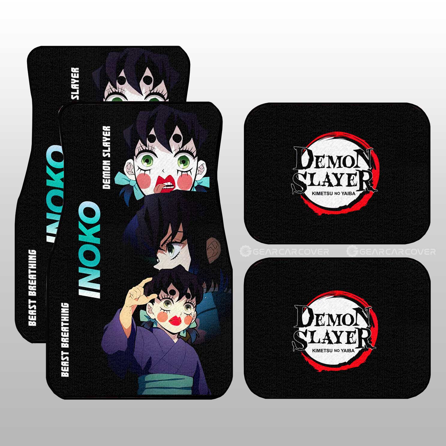 Inoko Car Floor Mats Custom Demon Slayer Anime Gifts Idea For Fans Inoko Car Floor Mats Custom Demon Slayer Anime Gifts Idea For Fans