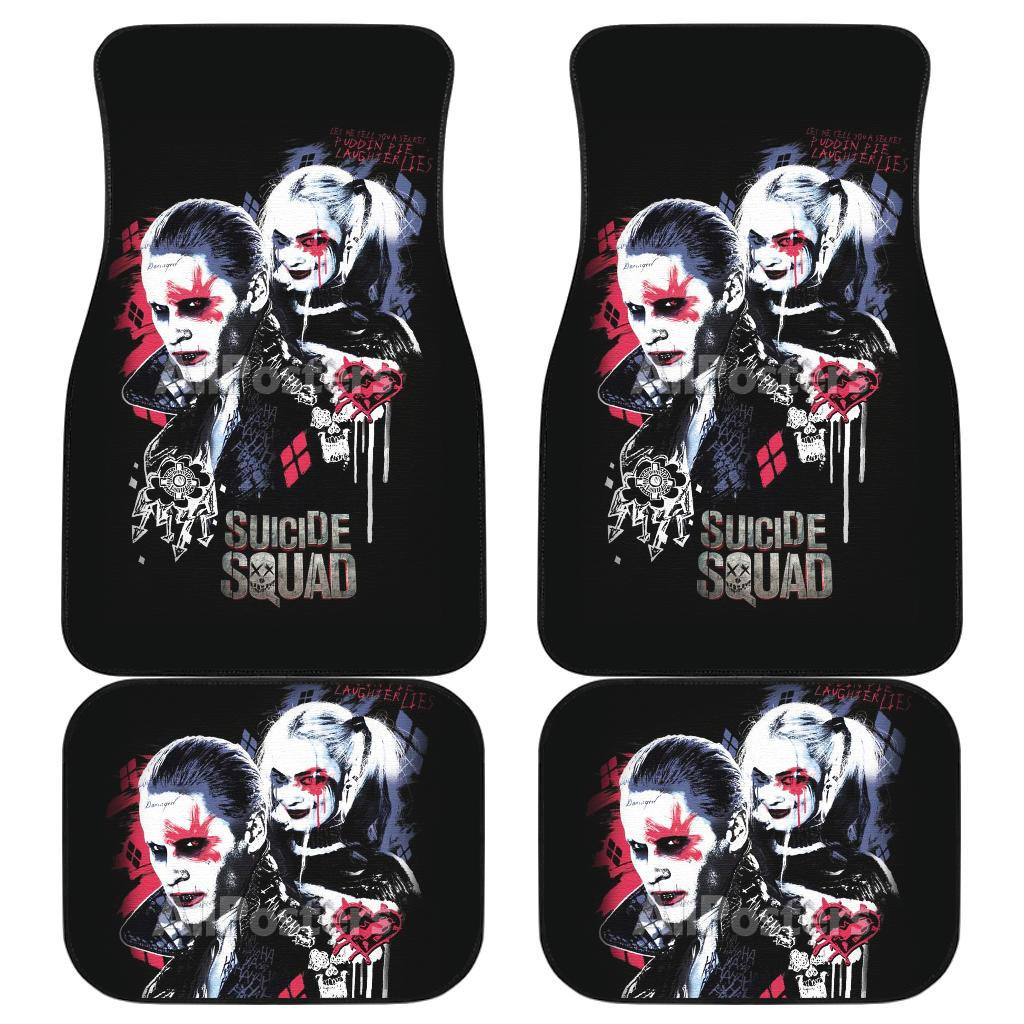 Joker & Harley Quinn Car Floor Mats Suicide Squad Movie H1226 Joker & Harley Quinn Car Floor Mats Suicide Squad Movie H1226