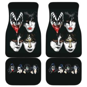Kiss Band Face in Black theme Car Floor Mats 191024