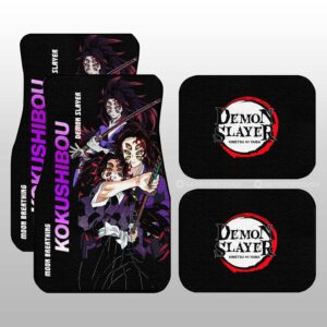 Kokushibou Car Floor Mats Custom Demon Slayer Anime Gifts Idea For Fans