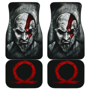 Kratos God Of War Angry Face & Logo Car Floor Mats 191024