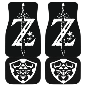 Legend Of Zelda Black & White Logo Car Floor Mats 191024