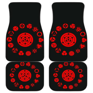 Mangekyo Sharingan Eyes All Signs Naruto in black theme Car Floor Mats 191026