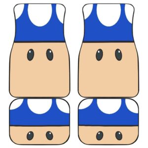 Mario Blue Mushroom Cute Car Floor Mats