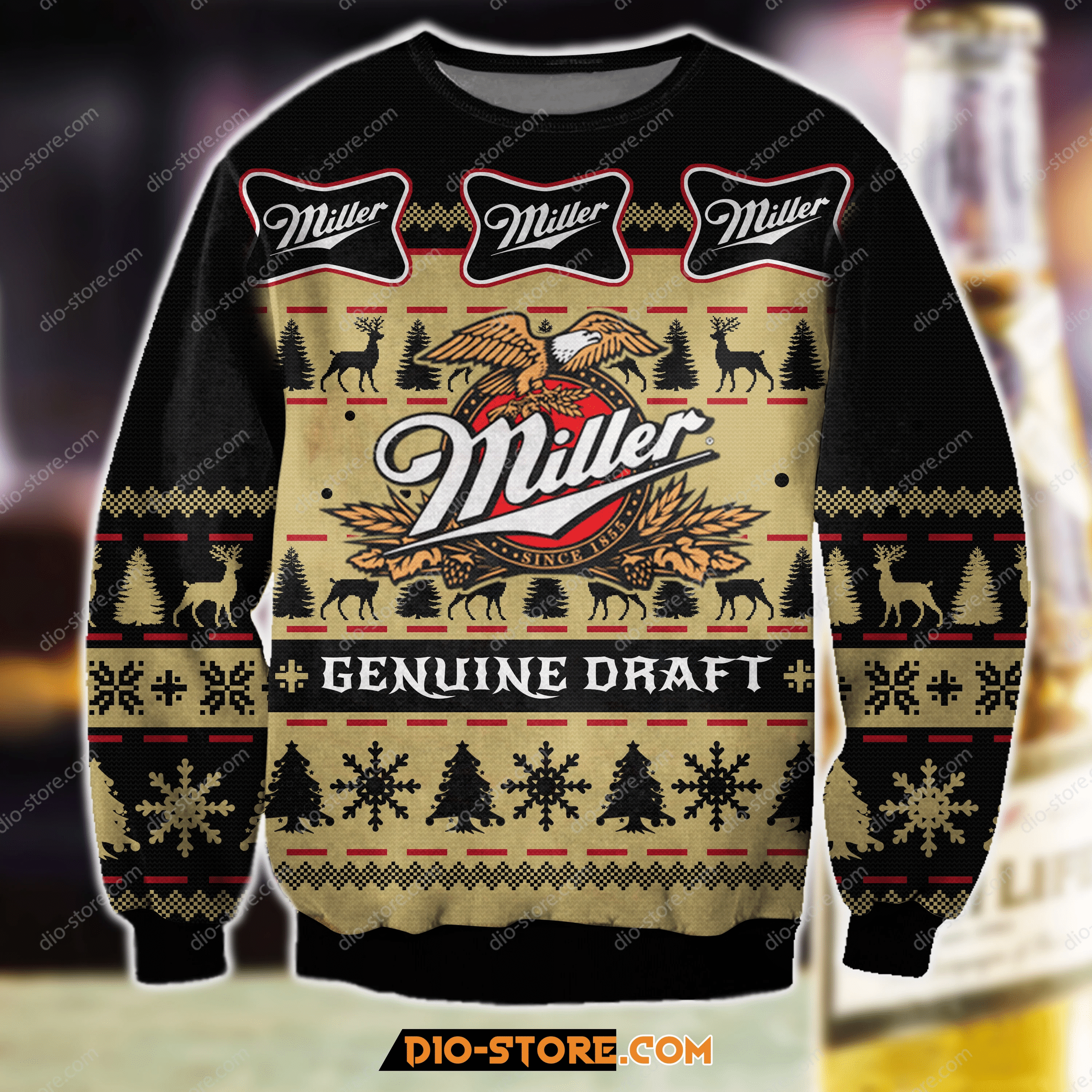 3D All Over Print Miller Genuine Draft Beer Ugly Christmas Sweater 3D All Over Print Miller Genuine Draft Beer Ugly Christmas Sweater