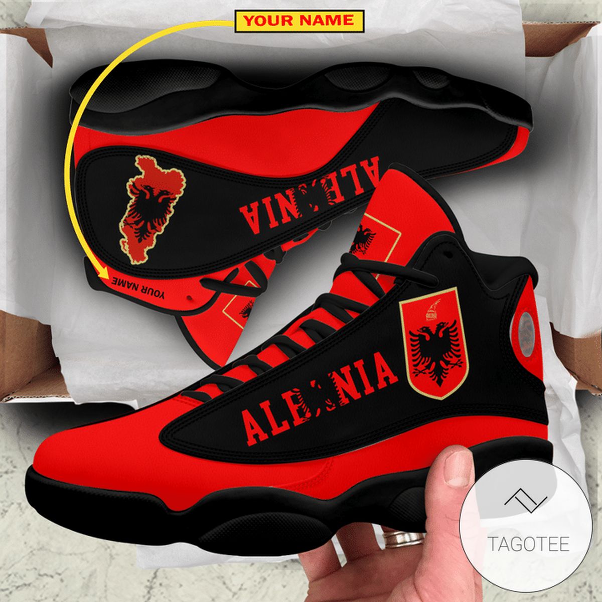 Albania Logo Black Red Air Jordan 13 Albania Logo Black Red Air Jordan 13