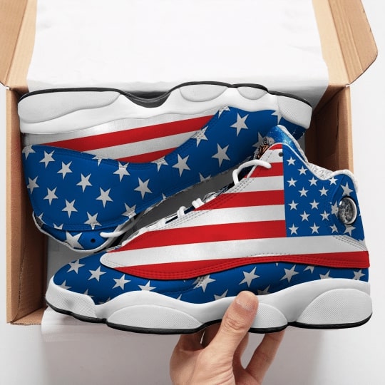 American Flag With Eagle All Over Printed Air Jordan 13 Sneakers American Flag With Eagle All Over Printed Air Jordan 13 Sneakers