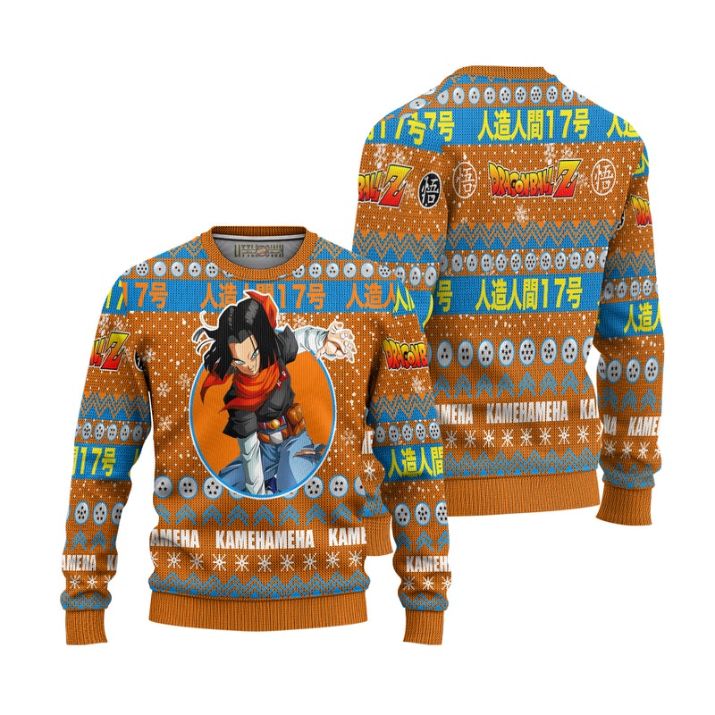Android 17 Anime Ugly Christmas Sweater Dragon Ball Z Xmas Gift Android 17 Anime Ugly Christmas Sweater Dragon Ball Z Xmas Gift