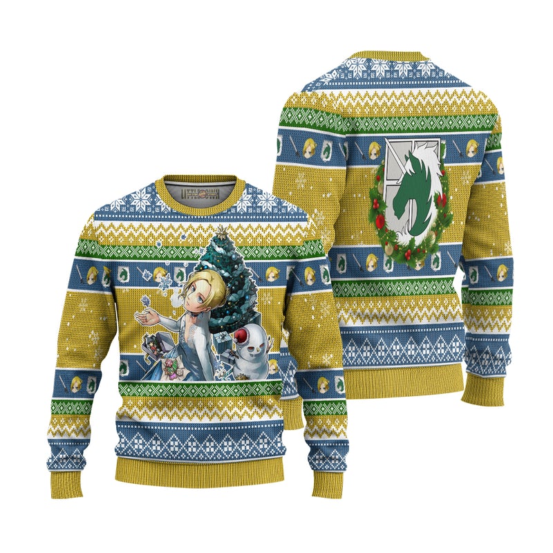 Annie Leonhart Attack on Titan Anime Ugly Christmas Sweater Xmas Gift Annie Leonhart Attack on Titan Anime Ugly Christmas Sweater Xmas Gift