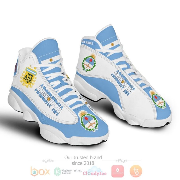 Argentina-Personalized-Blue-Air-Jordan-13-Shoes-2