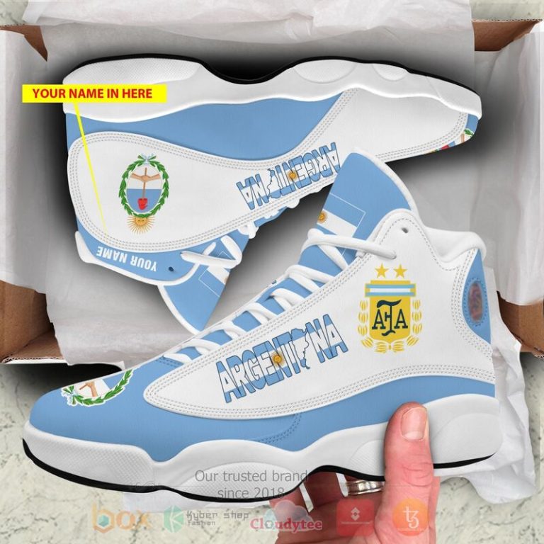 Argentina-Personalized-Blue-Air-Jordan-13-Shoes-3