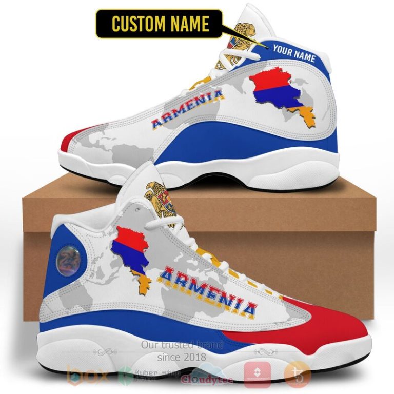 Armenia-Personalized-White-Air-Jordan-13-Shoes-2