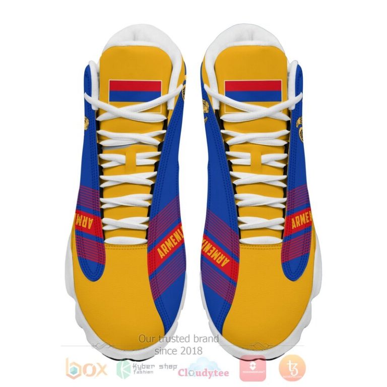 Armenia-Personalized-Yellow-Air-Jordan-13-Shoes-1