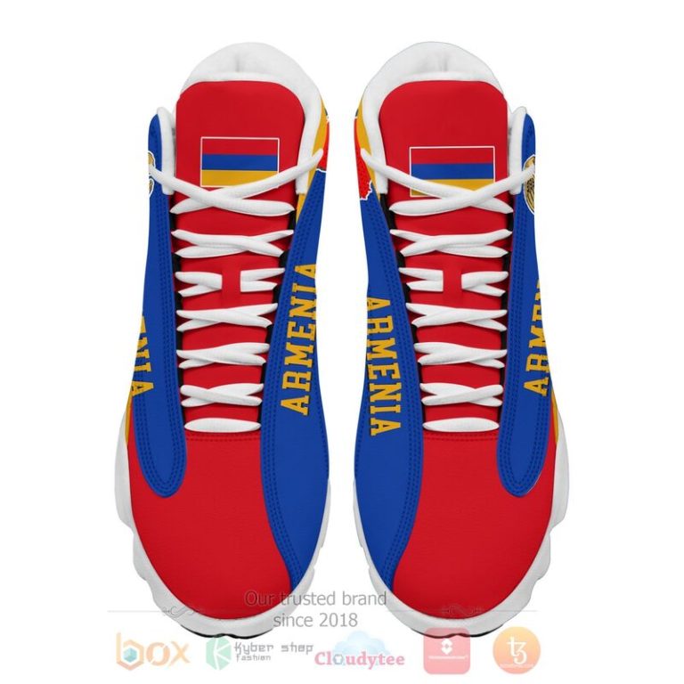 Armenia-Personalized-Yellow-Blue-Air-Jordan-13-Shoes-1