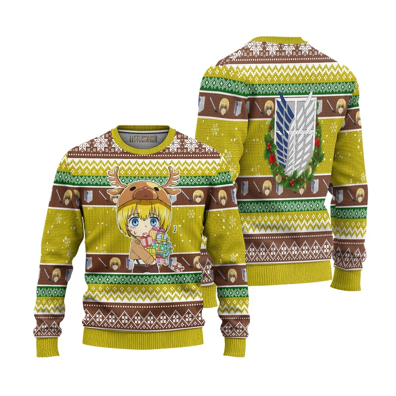 Armin Arlert Attack on Titan Anime Ugly Christmas Sweater Xmas Gift Armin Arlert Attack on Titan Anime Ugly Christmas Sweater Xmas Gift