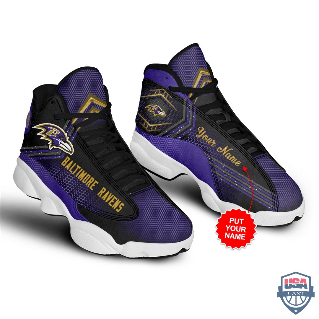 Baltimore Ravens Air Jordan 13 Custom Name Personalized Shoes Baltimore Ravens Air Jordan 13 Custom Name Personalized Shoes
