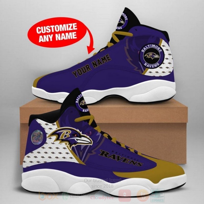 Baltimore Ravens Football Team Nfl Custom Name Air Jordan 13 Shoes Baltimore Ravens Football Team Nfl Custom Name Air Jordan 13 Shoes