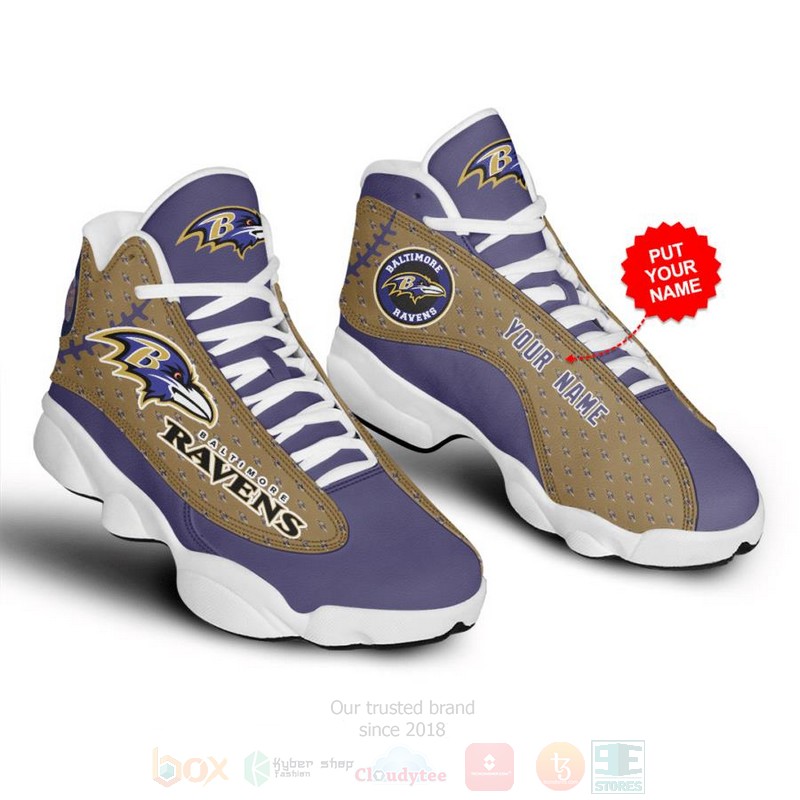 Baltimore Ravens Nfl Football Custom Name Air Jordan 13 Shoes Baltimore Ravens Nfl Football Custom Name Air Jordan 13 Shoes