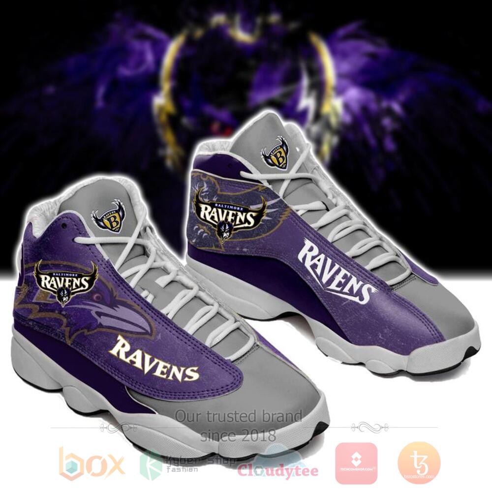 Baltimore Ravens Nfl Grey Purple Air Jordan 13 Shoes Baltimore Ravens Nfl Grey Purple Air Jordan 13 Shoes