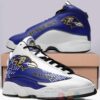 Baltimore Ravens Nfl Team Purple White Air Jordan 13 Shoes