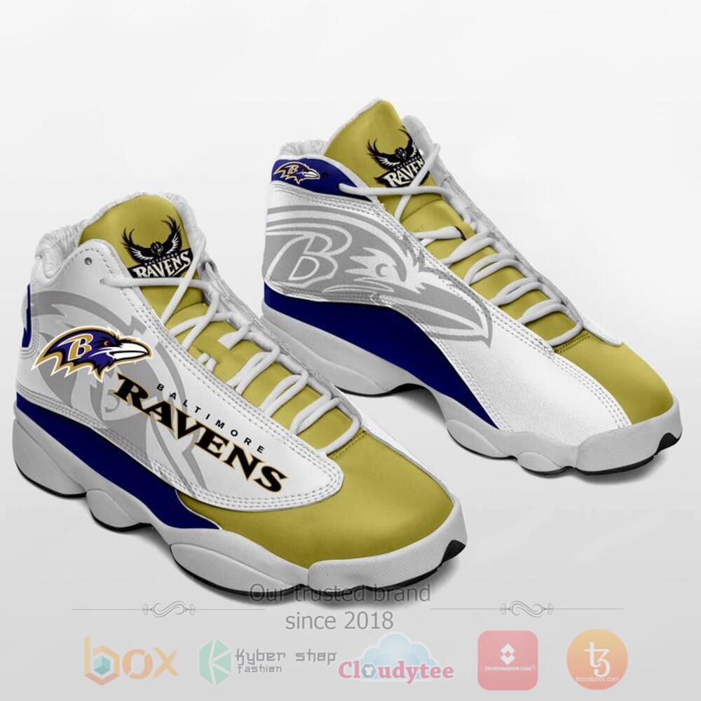 Baltimore Ravens Nfl Yellow White Air Jordan 13 Shoes Baltimore Ravens Nfl Yellow White Air Jordan 13 Shoes