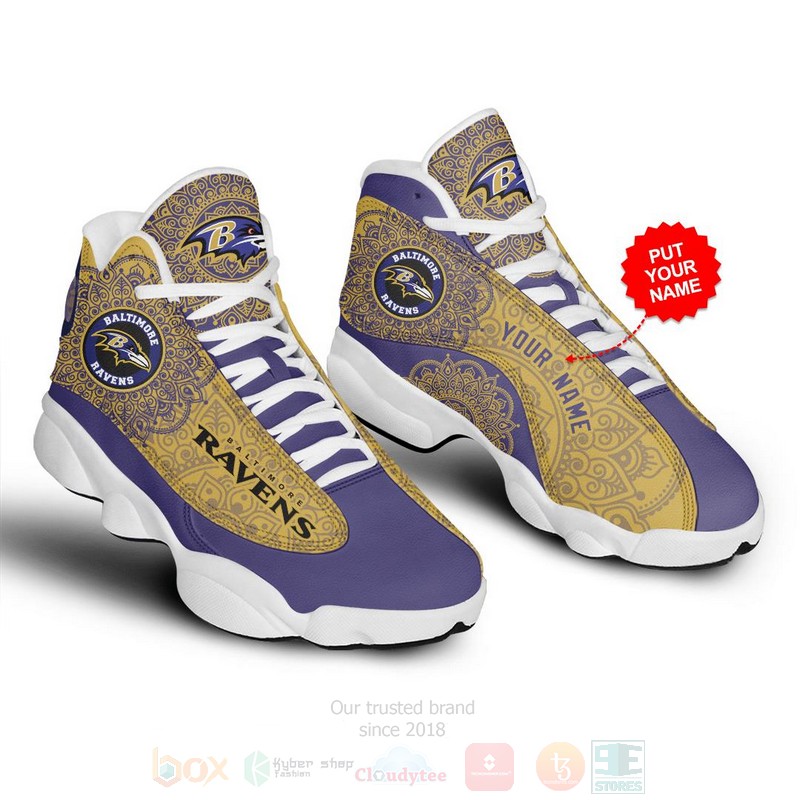 Baltimore Ravens Pattern Nfl Custom Name Air Jordan 13 Shoes Baltimore Ravens Pattern Nfl Custom Name Air Jordan 13 Shoes