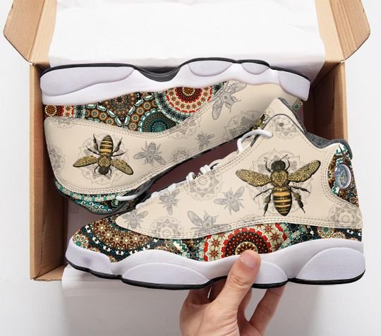 Bee Mandala All Over Printed Air Jordan 13 Sneakers Bee Mandala All Over Printed Air Jordan 13 Sneakers